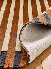 MADE.COM Rust Brown Lois Stripe Rug - Image 4 of 5