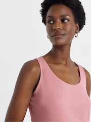 Simply Be Pink Pretty Secrets Viscose Vest Shortie Pyjamas Set - Image 4 of 4
