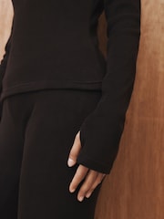 Black Thermal Crew Neck Long Sleeve Top - Image 7 of 11