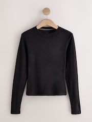 Black Thermal Crew Neck Long Sleeve Top - Image 8 of 11
