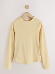 Yellow Long Sleeve Ribbed Crew Neck Top - Image 1 of 3