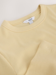 Yellow Long Sleeve Ribbed Crew Neck Top - Image 3 of 3