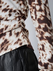 鹿狀印花 - Cinch Waist Long Sleeve Top - 圖片 5，共 5