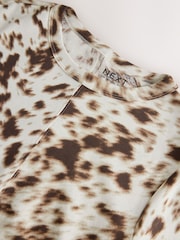 Deer Print Cinch Waist Long Sleeve Top - Image 7 of 8