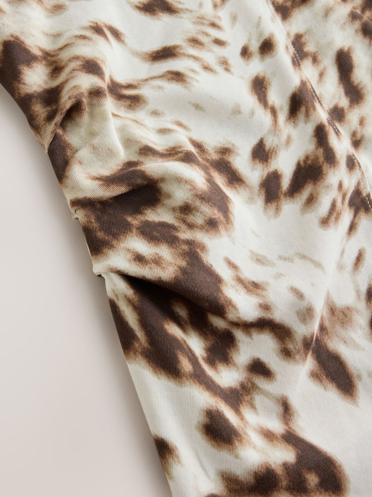 Deer Print Cinch Waist Long Sleeve Top - Image 8 of 8 Deer Print Cinch Waist Long Sleeve Top - Image 8 of 8