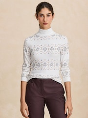 Ecru Fairisle Roll Neck Long Sleeve Top - Image 1 of 5