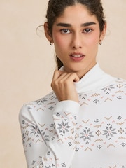 Ecru Fairisle Roll Neck Long Sleeve Top - Image 4 of 5