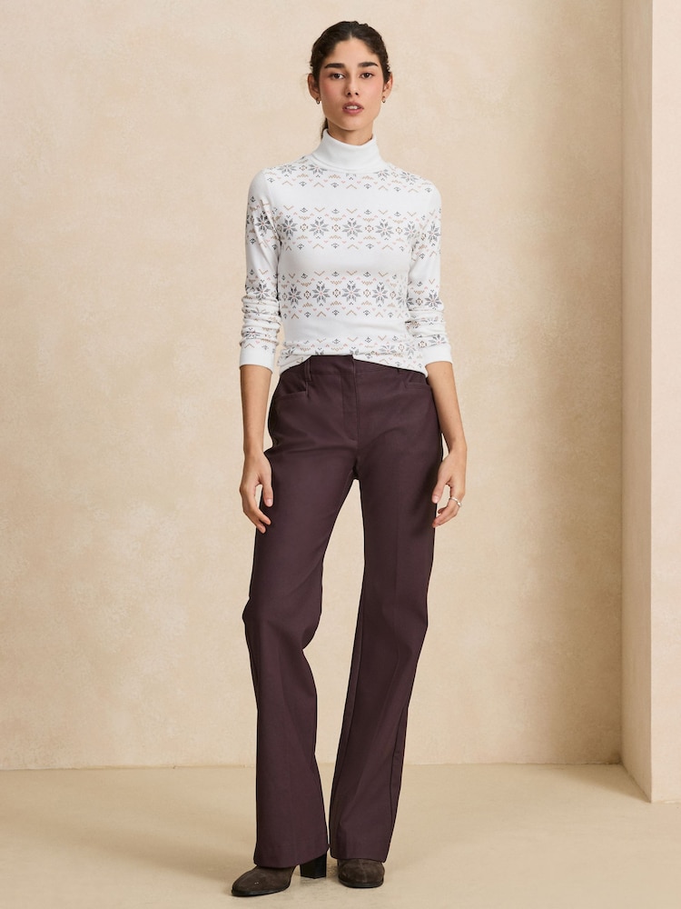 Ecru Fairisle Roll Neck Long Sleeve Top - Image 5 of 5 Ecru Fairisle Roll Neck Long Sleeve Top - Image 5 of 5