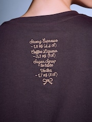 Chocolate Brown Espresso Martini Beaded Short Sleeve T-Shirt - Image 5 of 6