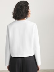 화이트 - Cropped Boxy Long Sleeve Heavyweight T-Shirt - 5의 이미지 4