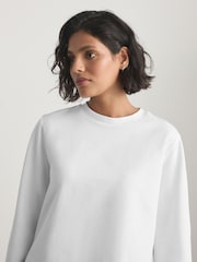 화이트 - Cropped Boxy Long Sleeve Heavyweight T-Shirt - 5의 이미지 5