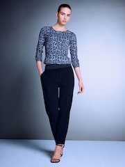 Animal Print Fitted Crew Neck Long Sleeve T-Shirt - Image 2 of 4