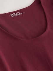 Wine Fitted Scoop Neck Long Sleeve T-Shirt - Image 7 of 8