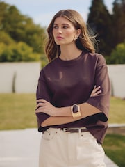 Chocolate Brown N. Premium Short Sleeve Crew Neck T-Shirt - Image 3 of 5