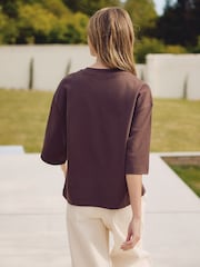 Chocolate Brown N. Premium Short Sleeve Crew Neck T-Shirt - Image 4 of 5