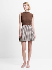 French Connection Brown Lexi Suiting Mini Skirt - Image 1 of 5