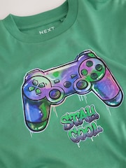 Green Gaming Relaxed Fit Graphic Long Sleeve Cotton T-Shirt (3-16yrs) - Image 3 of 5