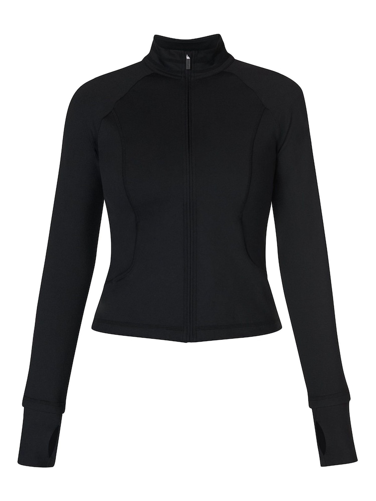 Sweaty Betty Black Black All Day Active Zip Up Sweatshirt - Image 8 of 8