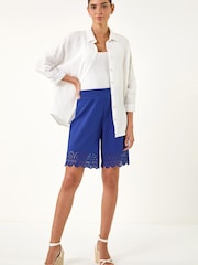 Roman Blue Laser Cut Shorts - Image 2 of 5