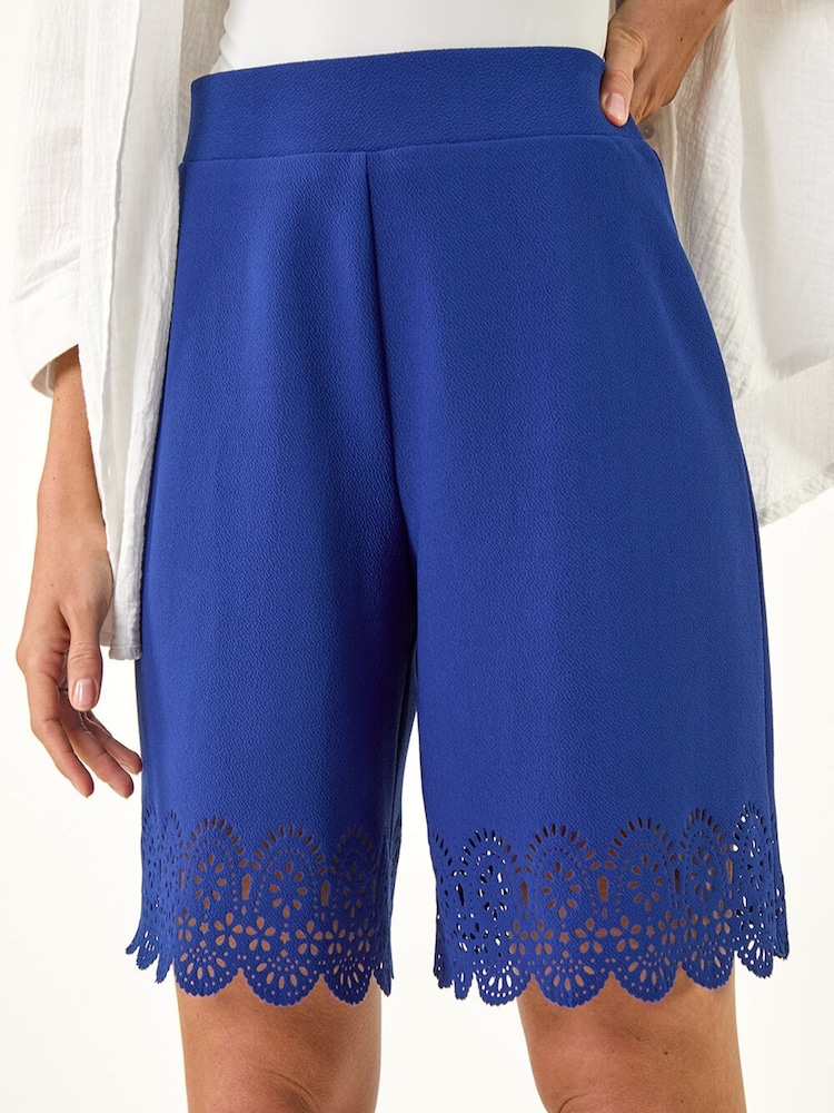 Roman Blue Laser Cut Shorts - Image 5 of 5