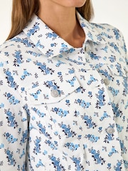 Roman White Floral Print Bengaline Denim Jacket - Image 5 of 5