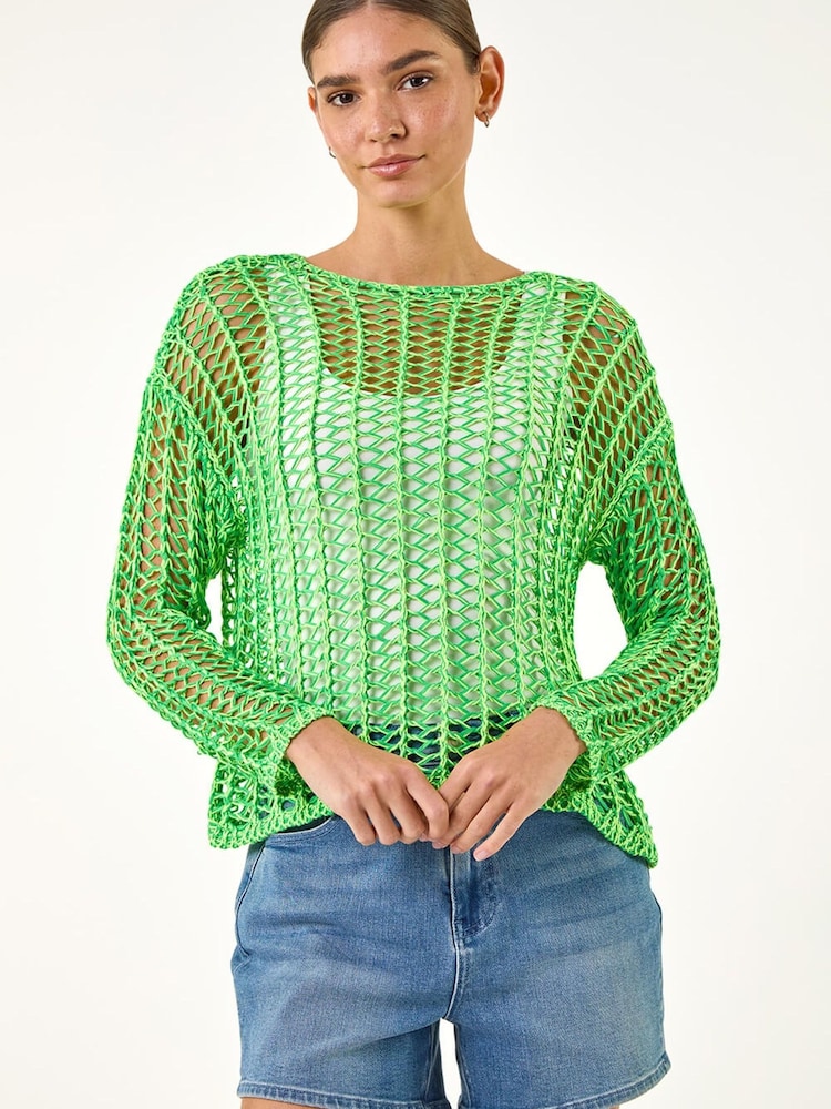 كنزة محبوكة بتصميم مفتوح من Roman - صورة 2 من 5 كنزة محبوكة بتصميم مفتوح من Roman - صورة 2 من 5