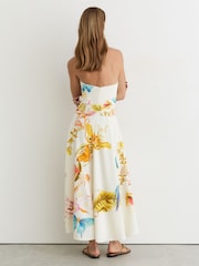 Reiss Ivory Anisa Reiss | NYBG Printed Bustier Midi Dress - Image 5 of 7
