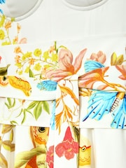Reiss Ivory Anisa Reiss | NYBG Printed Bustier Midi Dress - Image 7 of 7