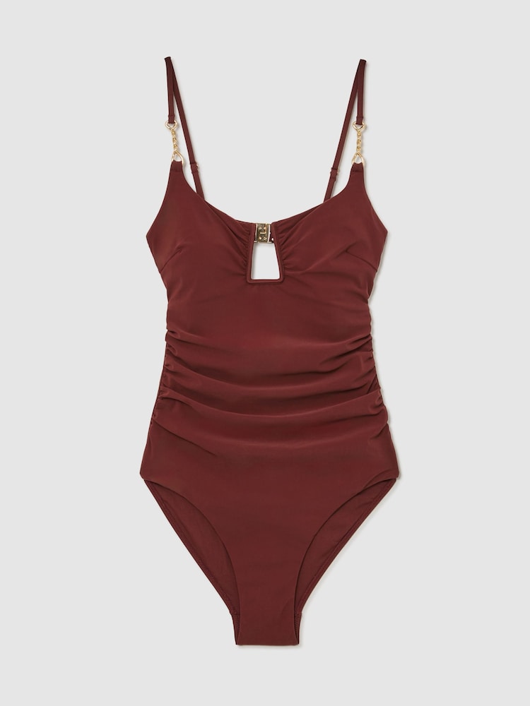 Reiss Wrenna Cut-Out Detail Ruched Swimsuit - תמונה 2 מתוך 7 Reiss Wrenna Cut-Out Detail Ruched Swimsuit - תמונה 2 מתוך 7