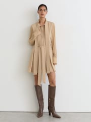 Robe courte à ceinture et col à nouer Reiss Iman - Image 1 de 6