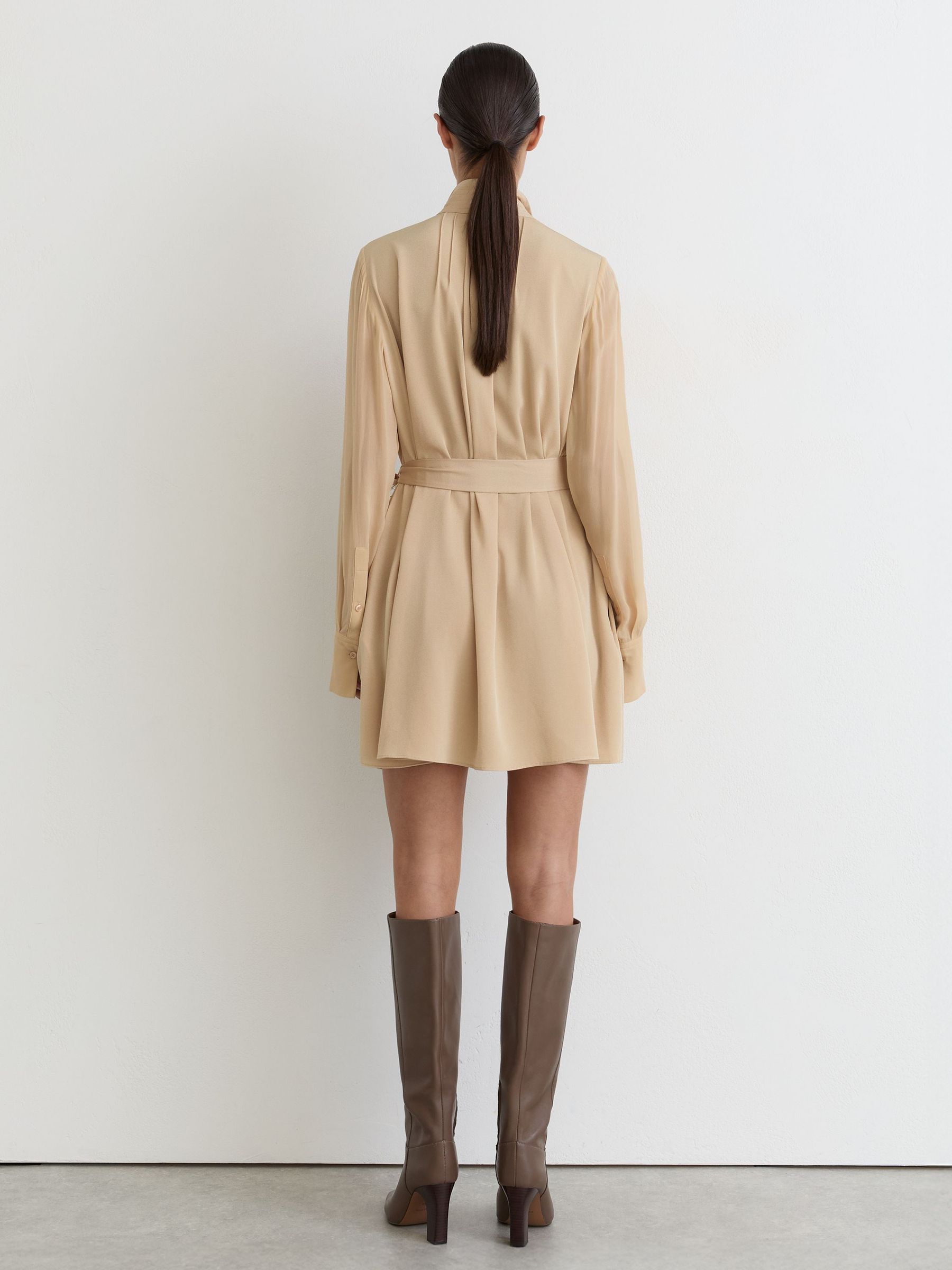 【即日発送可】ANDMARY Aine set mini dress beige Buy Reiss Cream Iman Tie-Neck Belted Mini Dress from Next USA
