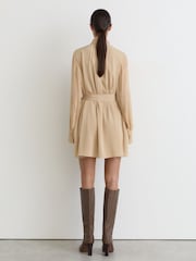 Robe courte à ceinture et col à nouer Reiss Iman - Image 4 de 6
