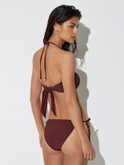 Reiss Rhubarb Red Johannah Floral-Print Halter Bandeau Bikini Top - Image 4 of 7