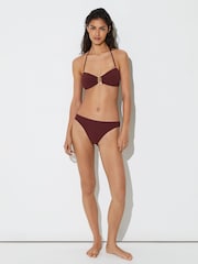 Reiss Rhubarb Red Johannah Floral-Print Halter Bandeau Bikini Top - Image 6 of 7