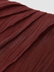 Reiss Rhubarb Red Rosa Cotton-Blend Gauze Wrap Beach Skirt - Image 7 of 7