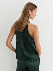 Reiss Teal Green Kory Silk Cowl-Neck Sleeveless Top - Image 6 of 7