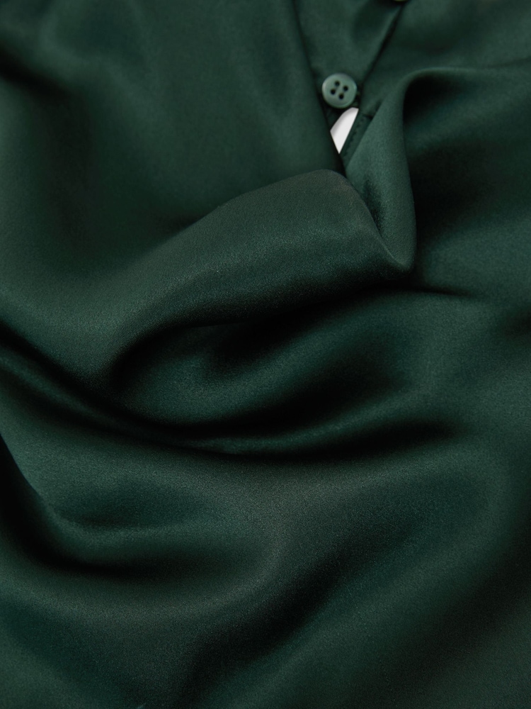 Reiss Teal Green Kory Silk Cowl-Neck Sleeveless Top - Image 7 of 7