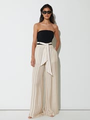Reiss Black Print Etienne Bandeau Scarf-Belt Halterneck Swimsuit - Image 3 of 7