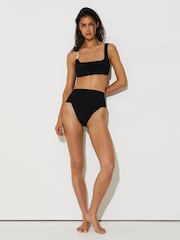 Reiss Black Alba Hardware-Detail Square-Neck Bikini Top - Image 3 of 6