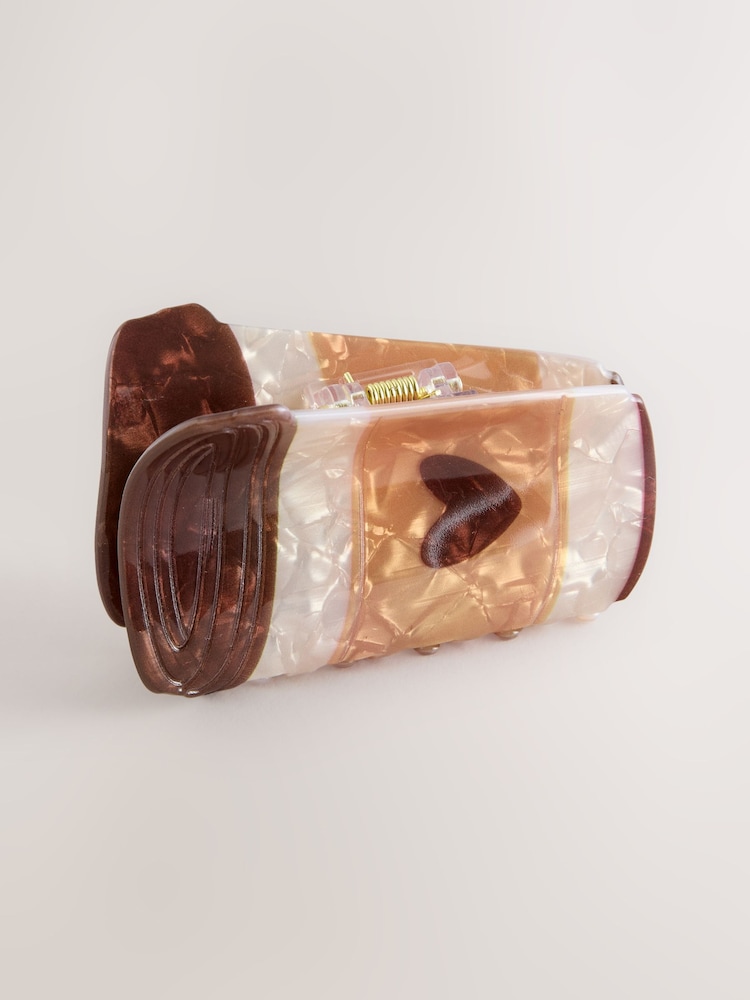 Brown Coffee Cup Hair Claw Clip - Image 1 of 4 Brown Coffee Cup Hair Claw Clip - Image 1 of 4