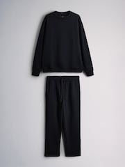 The Set Brushed Sweat Co-Ord Set Black - Image 1 of 5