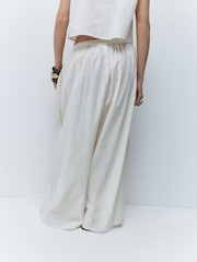 Cream Broderie Wide Leg Trousers - Image 4 of 5