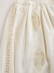 Cream Broderie Wide Leg Trousers - Image 6 of 8