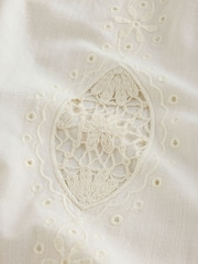 Cream Broderie Wide Leg Trousers - Image 8 of 8