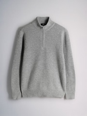 The Set 2 Pack Textured Half Zip Knit Jumpers Navy - Image 2 of 5