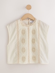 Cream Broderie Shell Top - Image 5 of 7