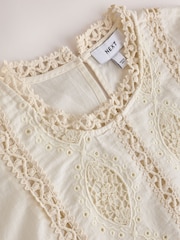 Cream Broderie Shell Top - Image 6 of 7