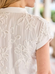 Sosandar White Cornelli Shirt With Gold Button Detail - Image 4 of 5