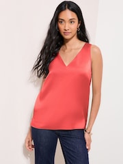Friends Like These Coral Pink V-Neck Vest Top - Image 3 of 4