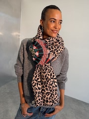 Never Fully Dressed Mosaic/Leopard Quilted Reversible Scarf - Image 1 of 6